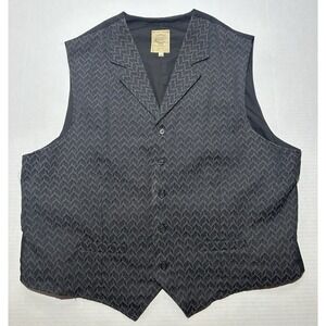 Mens Wah Maker Western Vest Size 2XL Frontier Clothing Black Geometric Cowboy